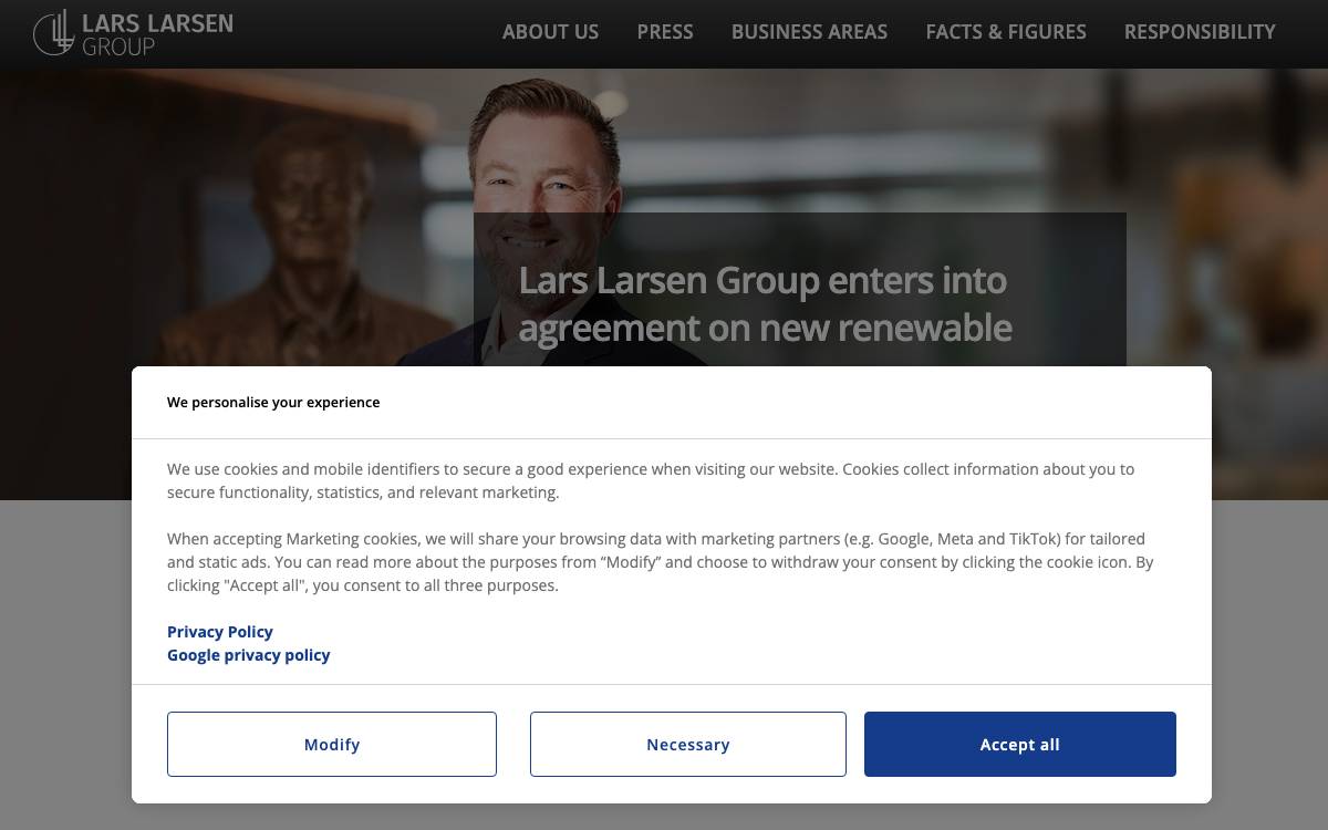 Lars Larsen Group website preview