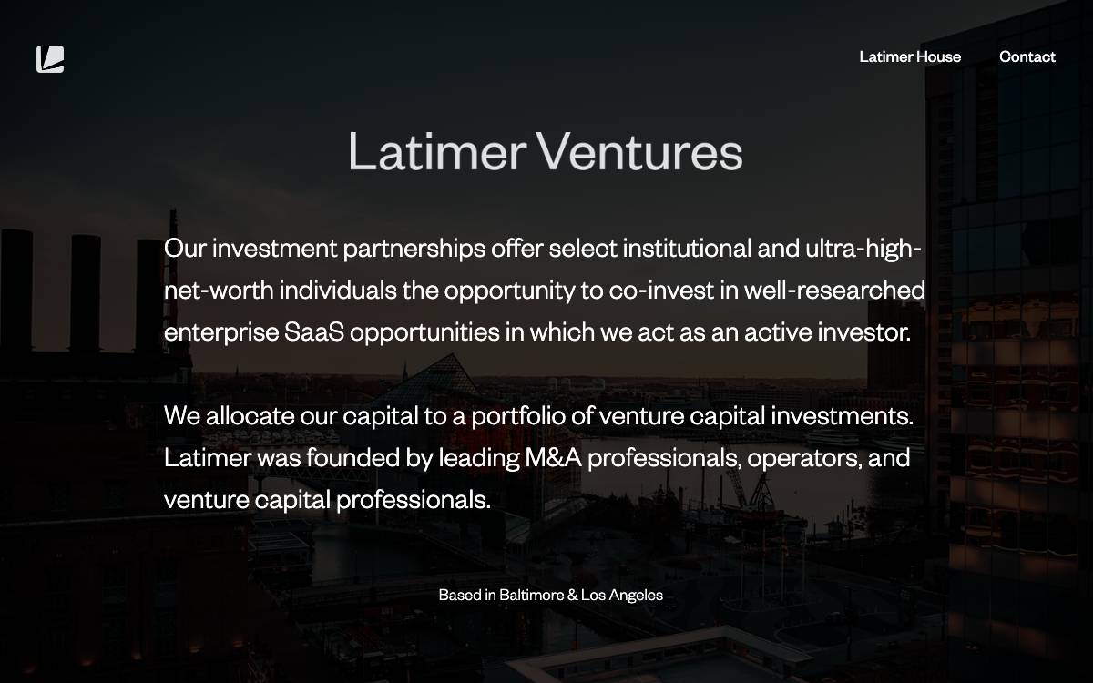 Latimer Ventures website preview