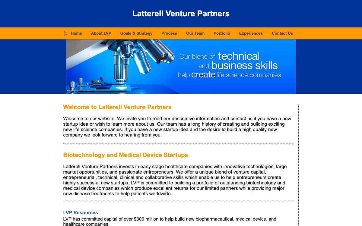 Latterell Venture Partners website preview