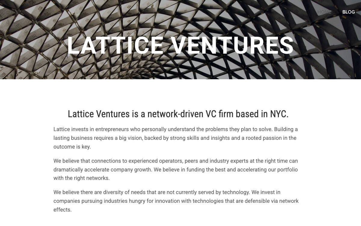 Lattice Ventures website preview