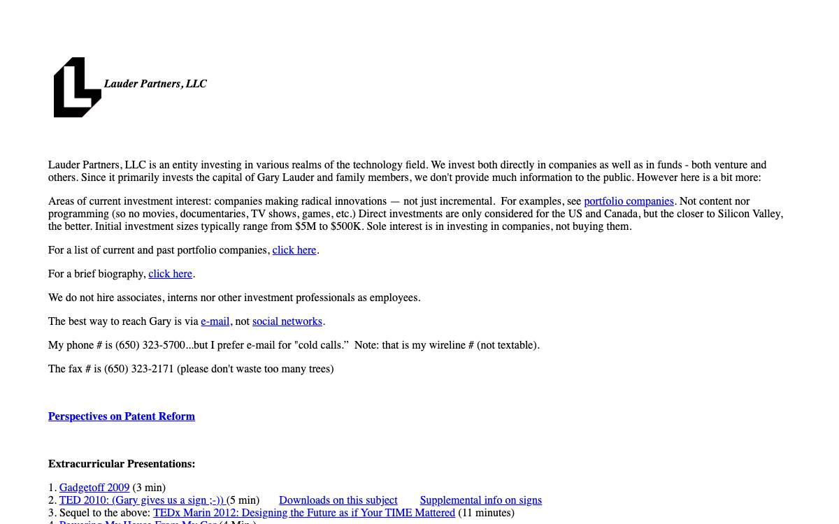Lauder Partners website preview
