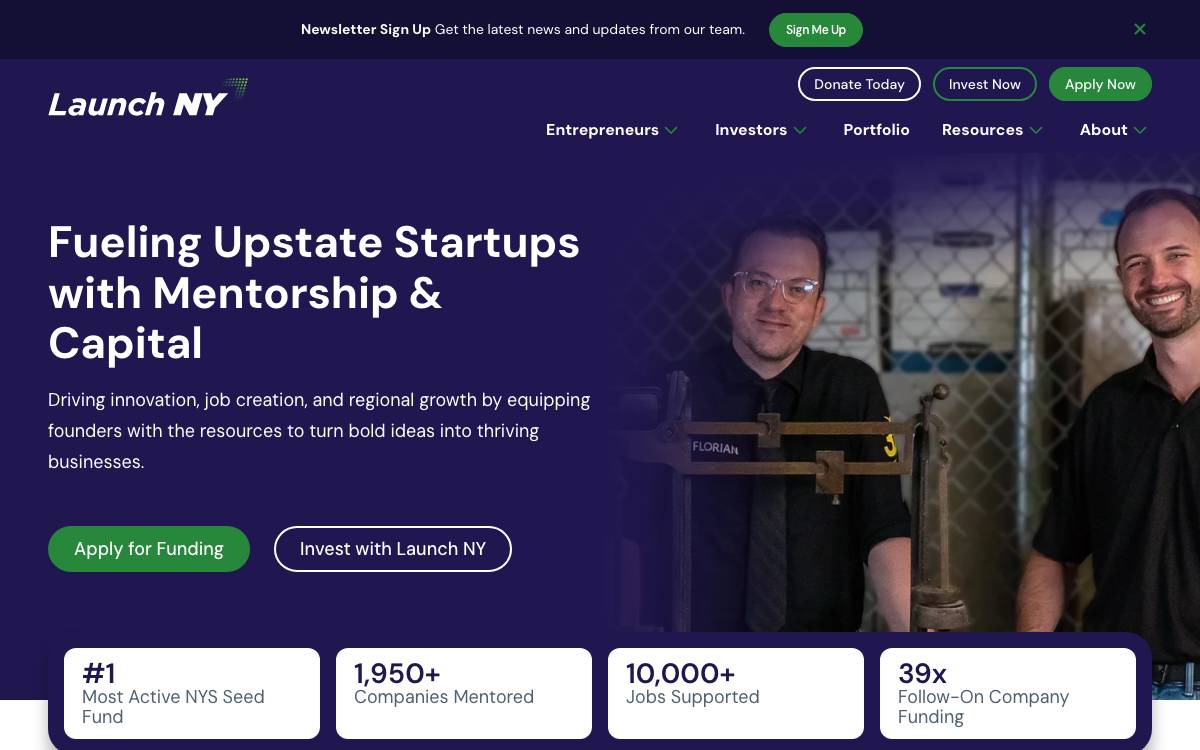 Launch NY website preview