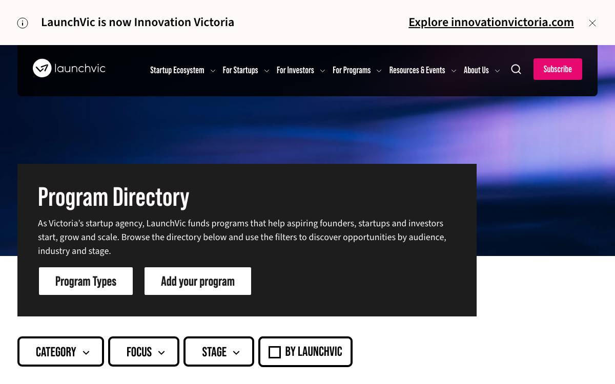 LaunchVic Basecamp website preview