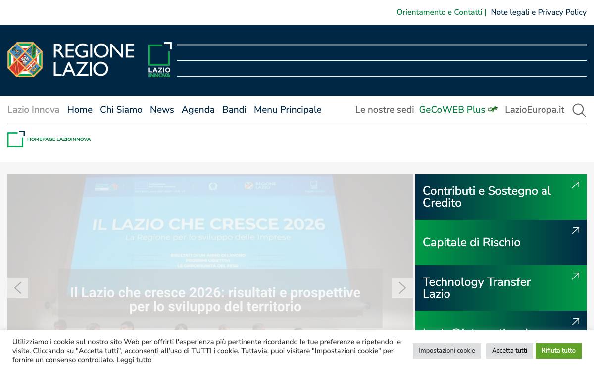 Lazio Innova website preview