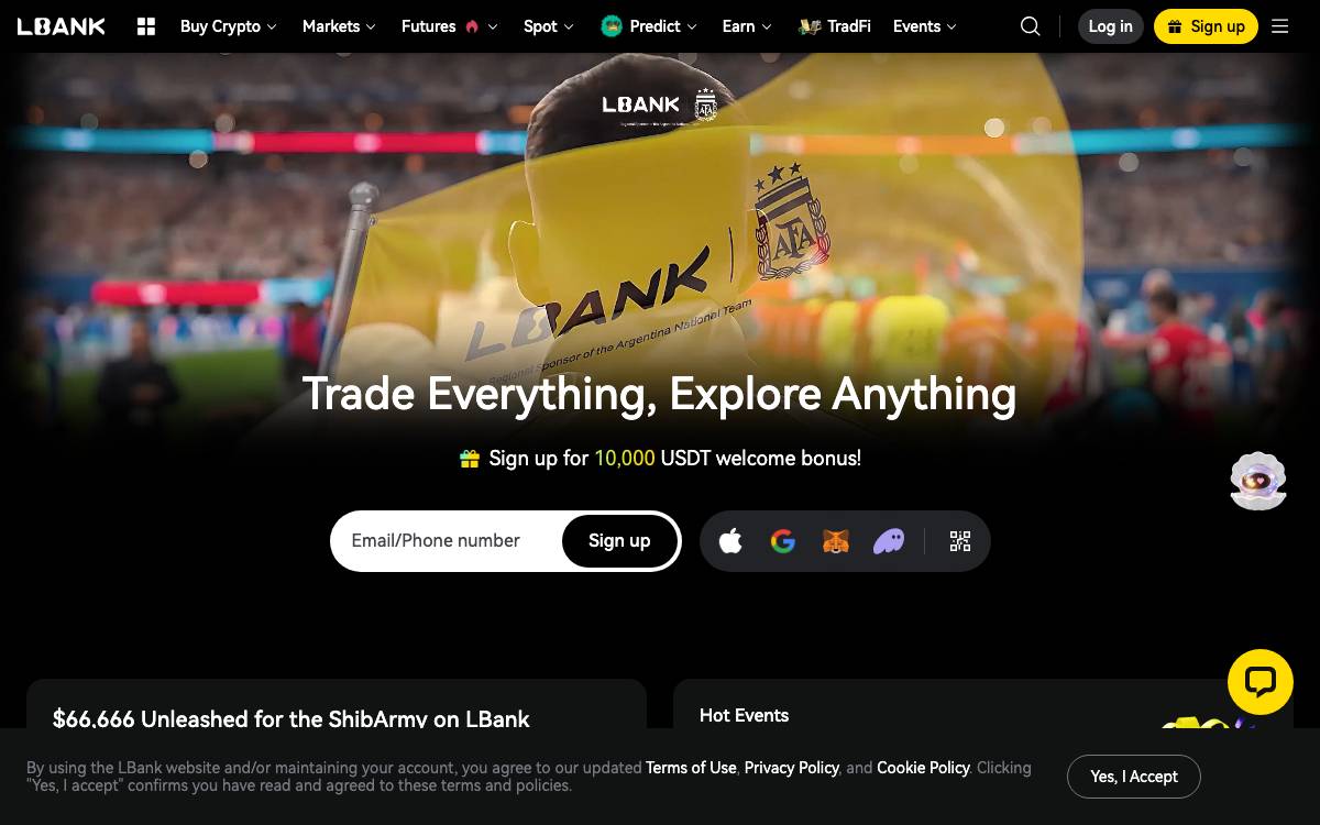 LBank website preview
