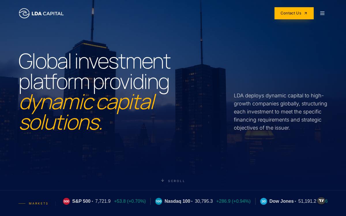 LDA Capital website preview