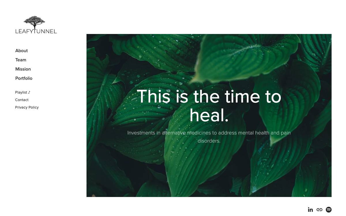 Leafy Tunnel website preview
