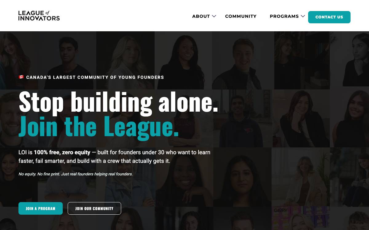 League of Innovators website preview