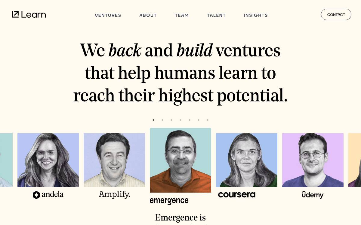Learn Capital website preview