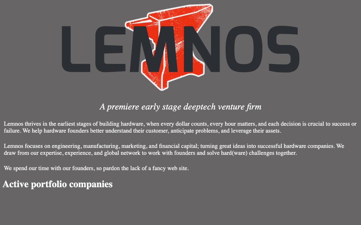 Lemnos VC website preview