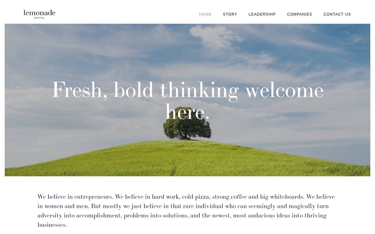 Lemonade Capital website preview