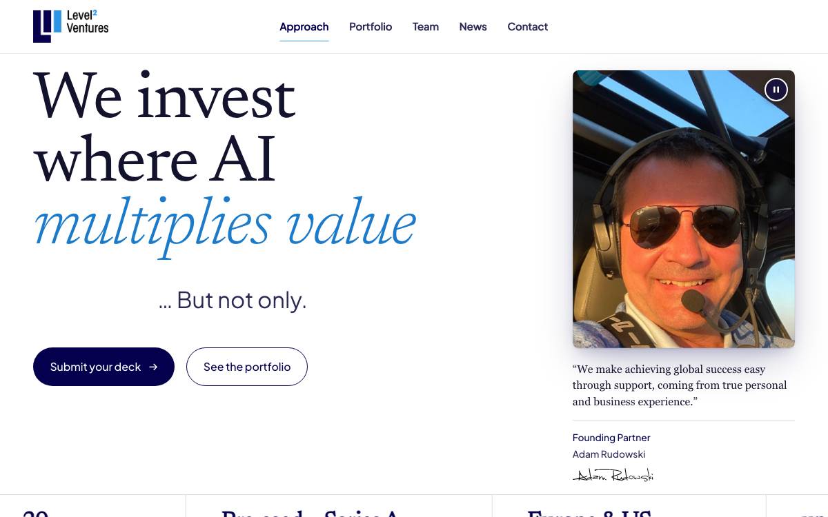 Level2 Ventures website preview