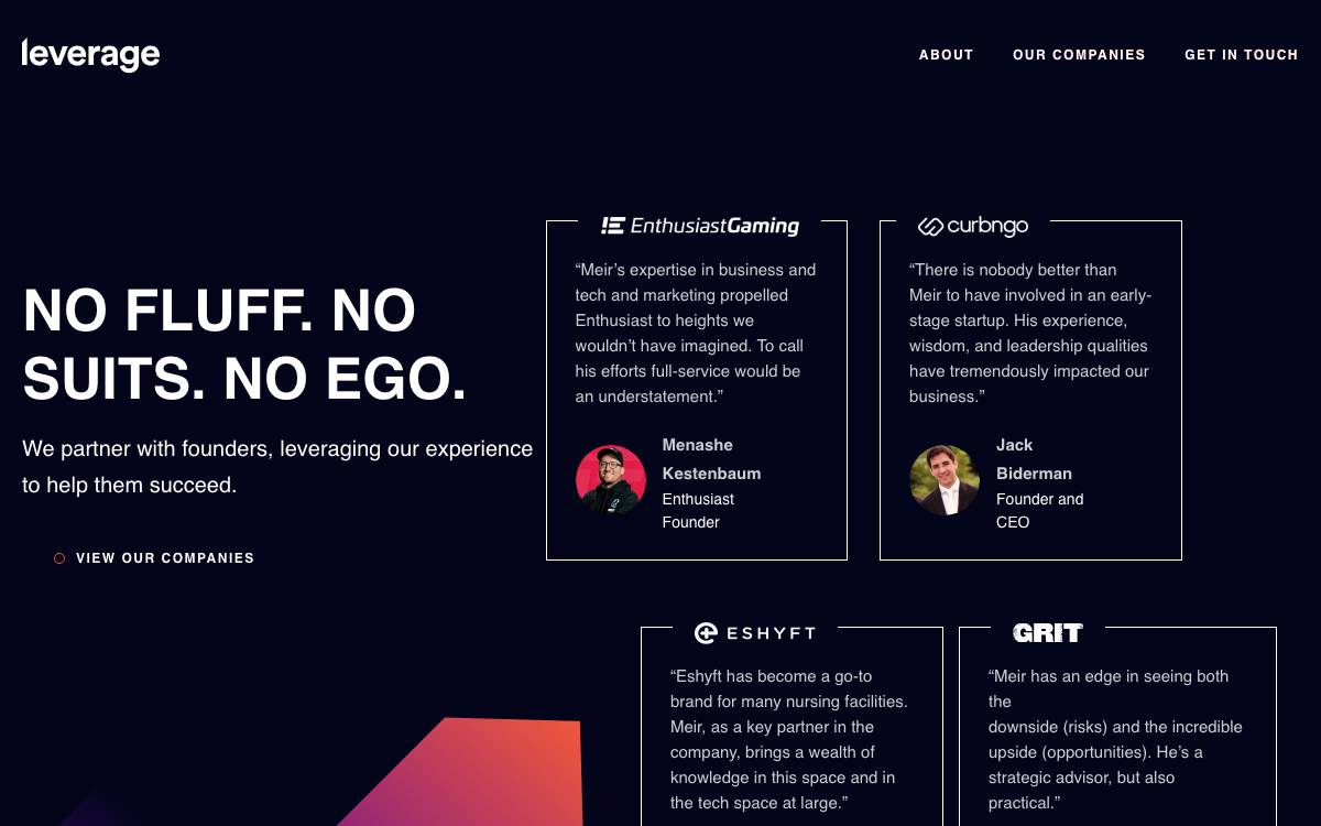 LeverageVC website preview