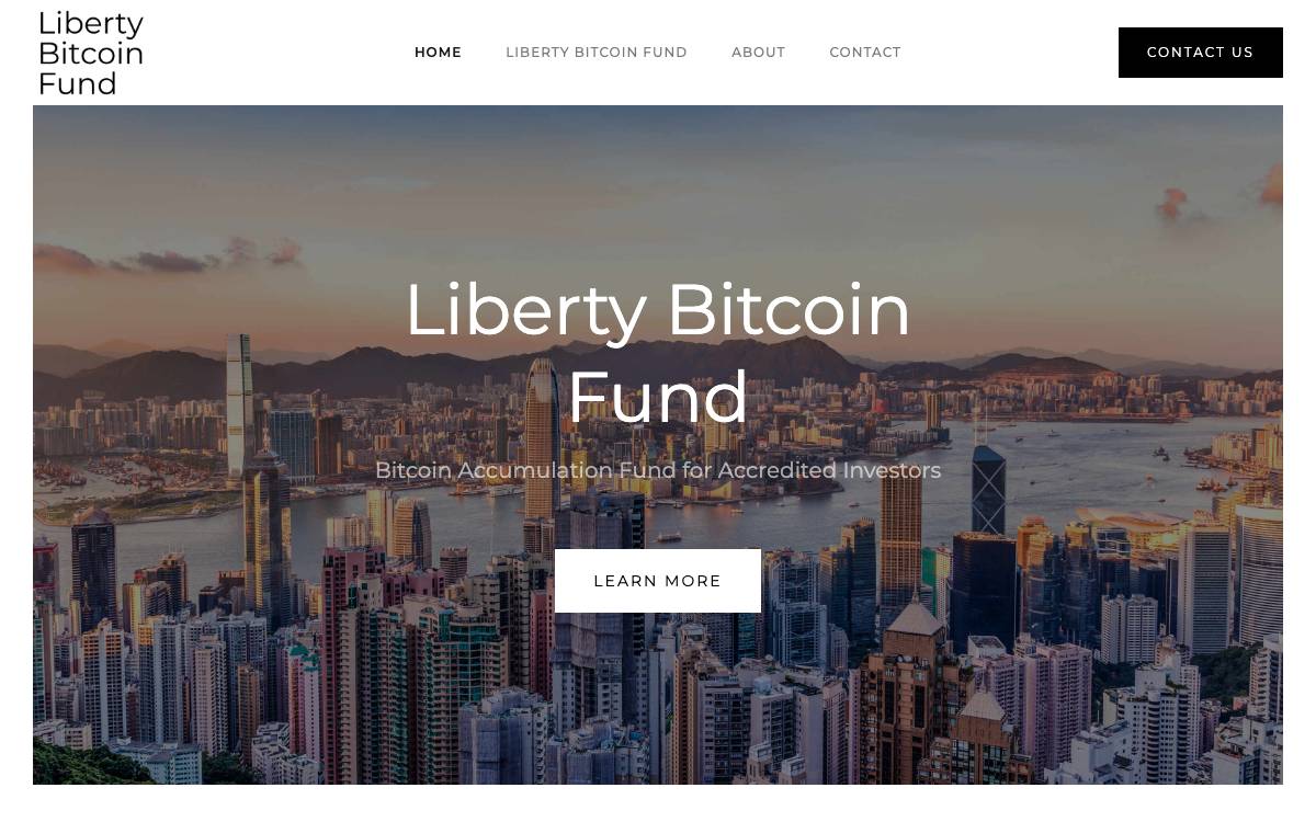Liberty Bitcoin Fund website preview
