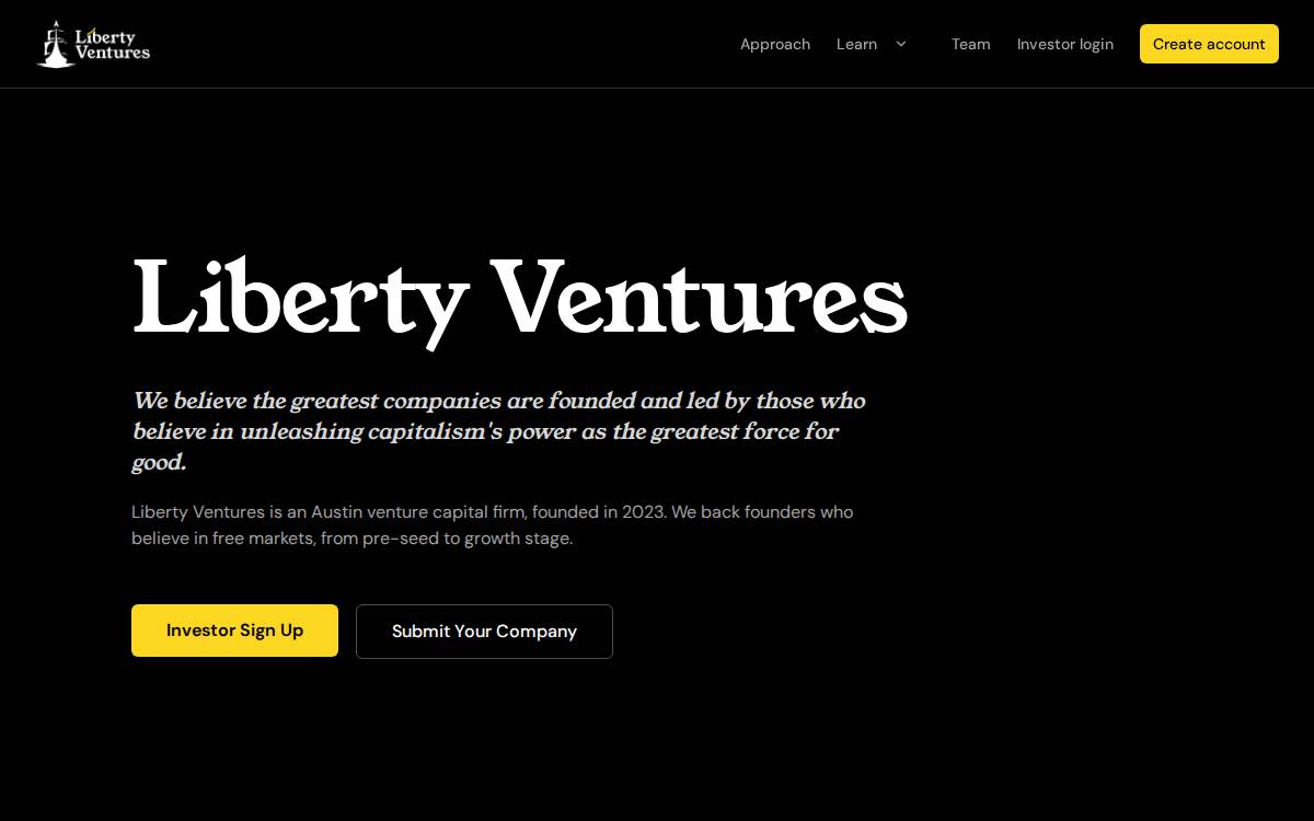 Liberty Ventures website preview