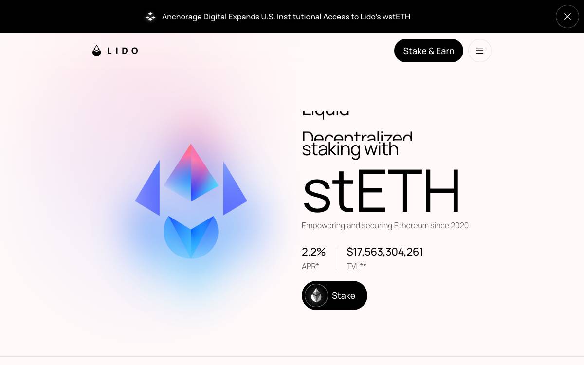 Lido Finance website preview