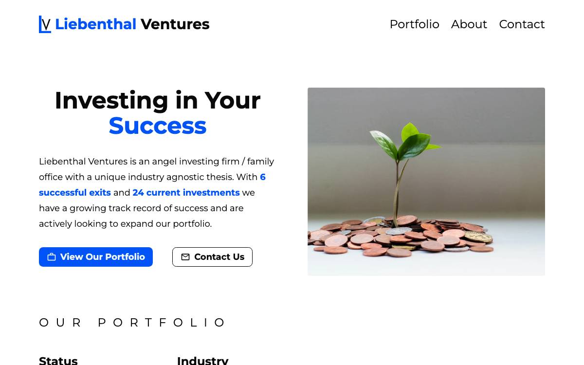 Liebenthal Ventures website preview