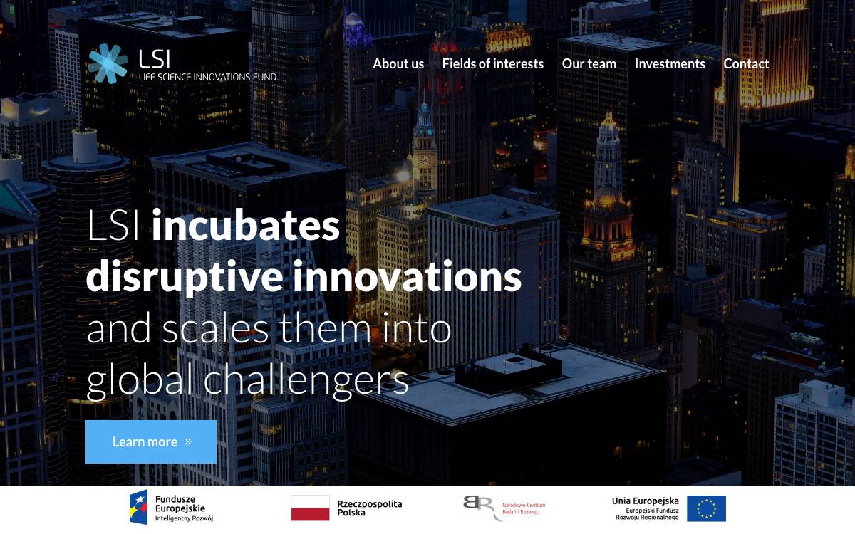 Life Science Innovations Fund website preview