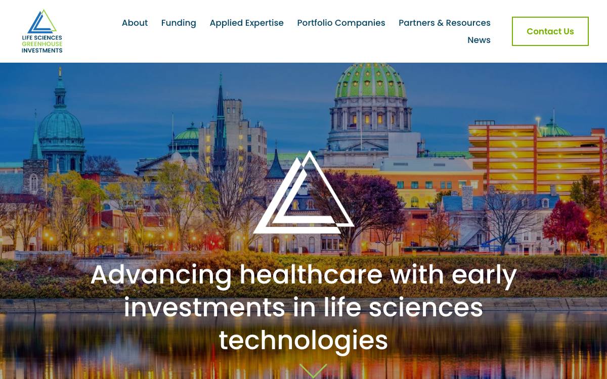Life Sciences Greenhouse Investments website preview