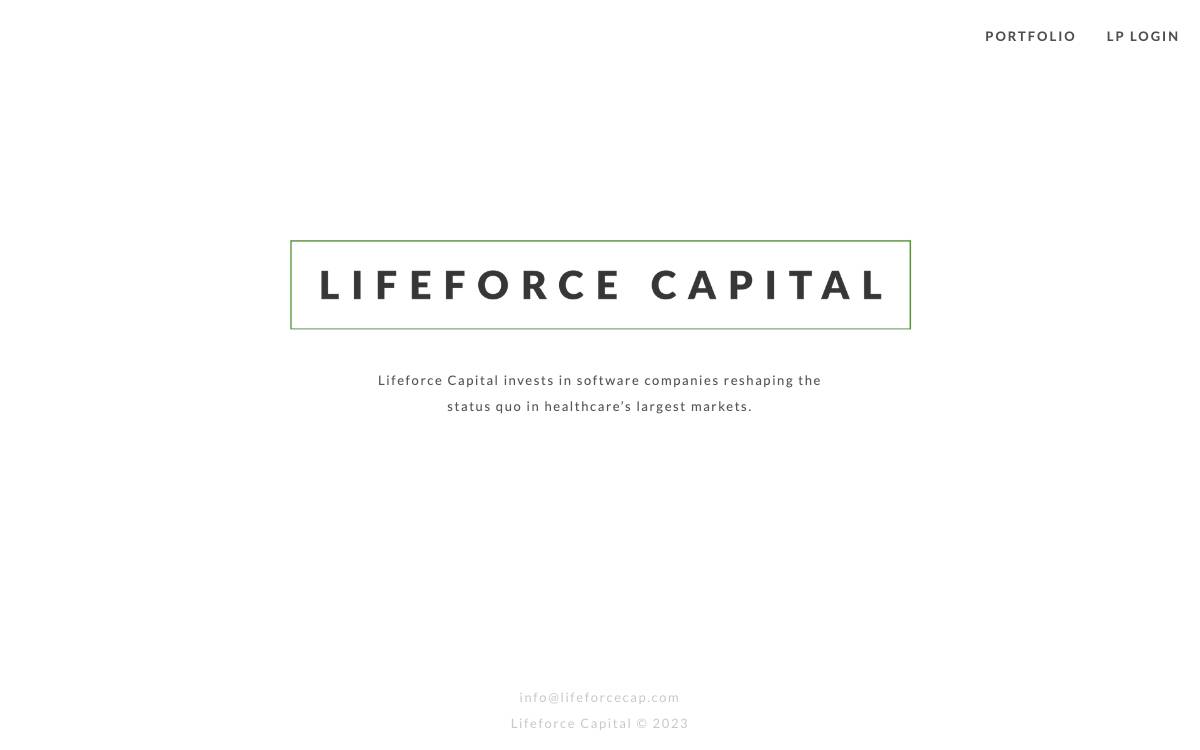 Lifeforce Capital website preview
