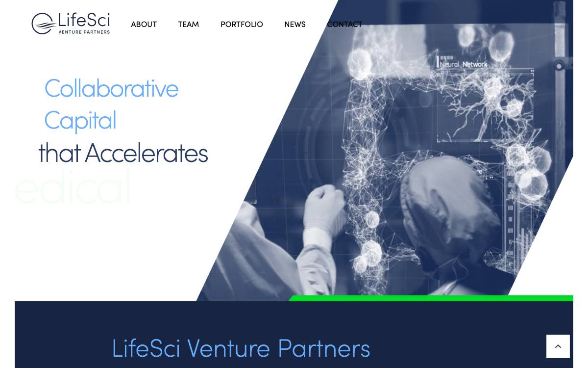 LifeSci Venture Partners website preview
