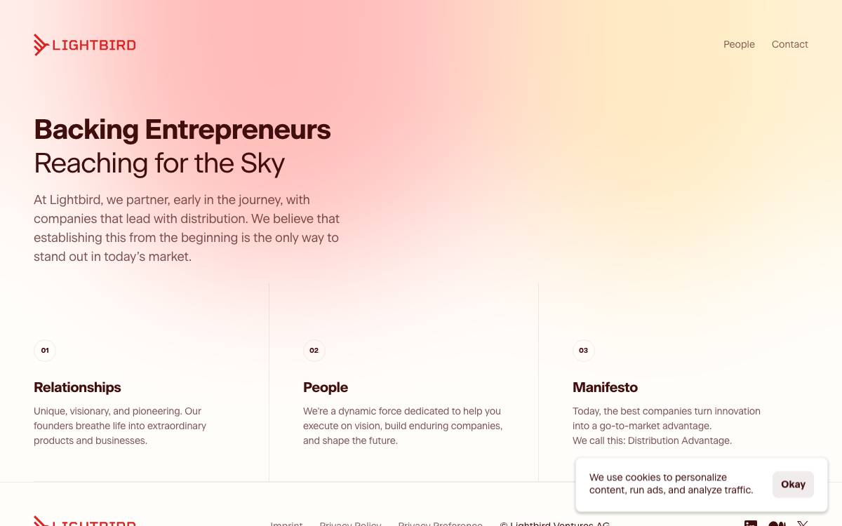 Lightbird Ventures AG website preview