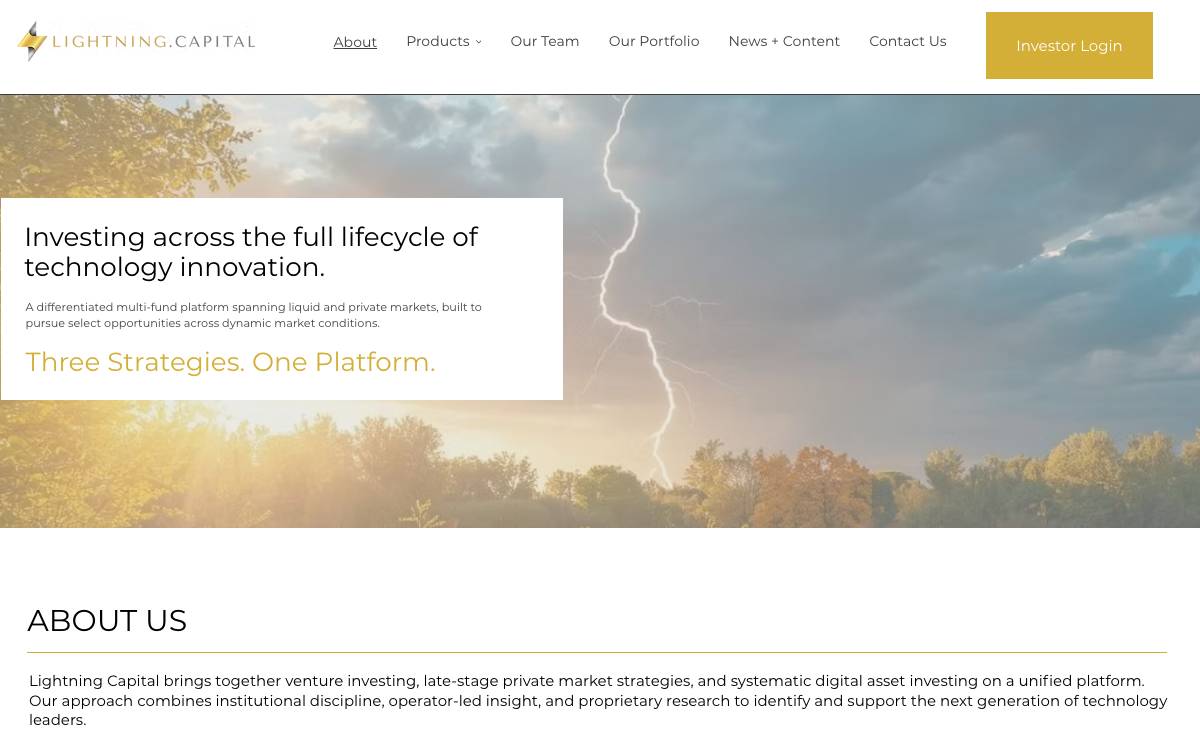 Lightning Capital website preview