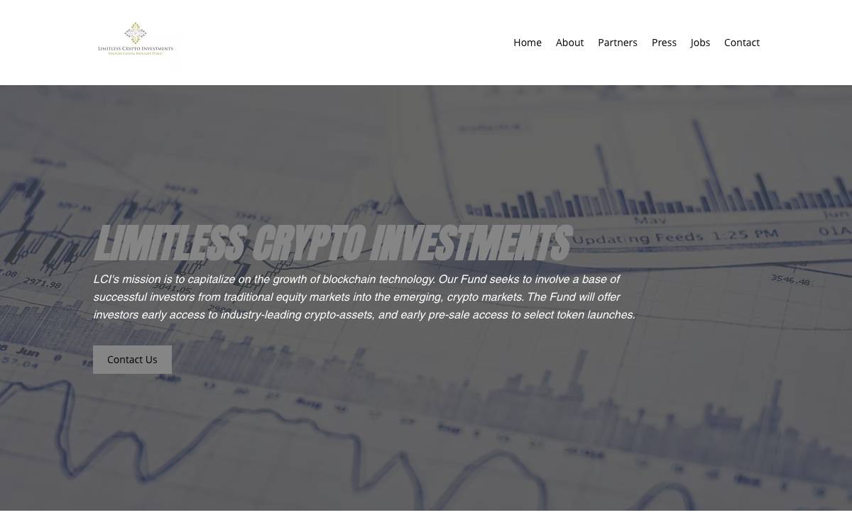Limitless Crypto Investments website preview
