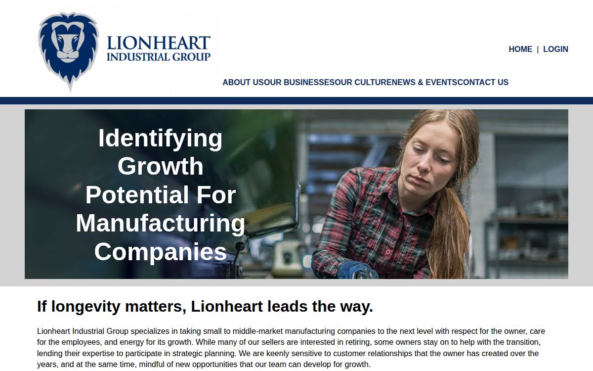 Lionheart Industrial Group website preview