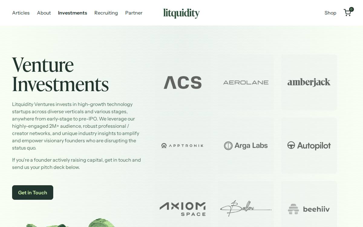 Litquidity Ventures website preview