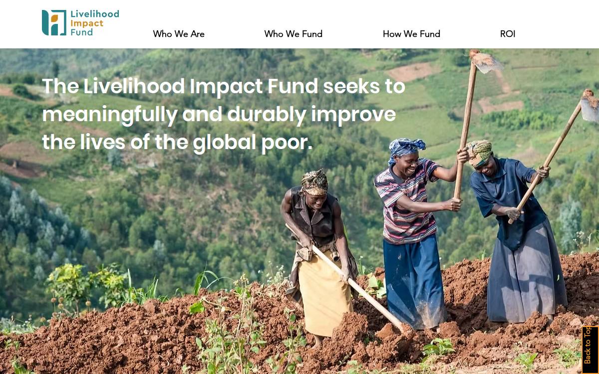 Livelihood Impact website preview