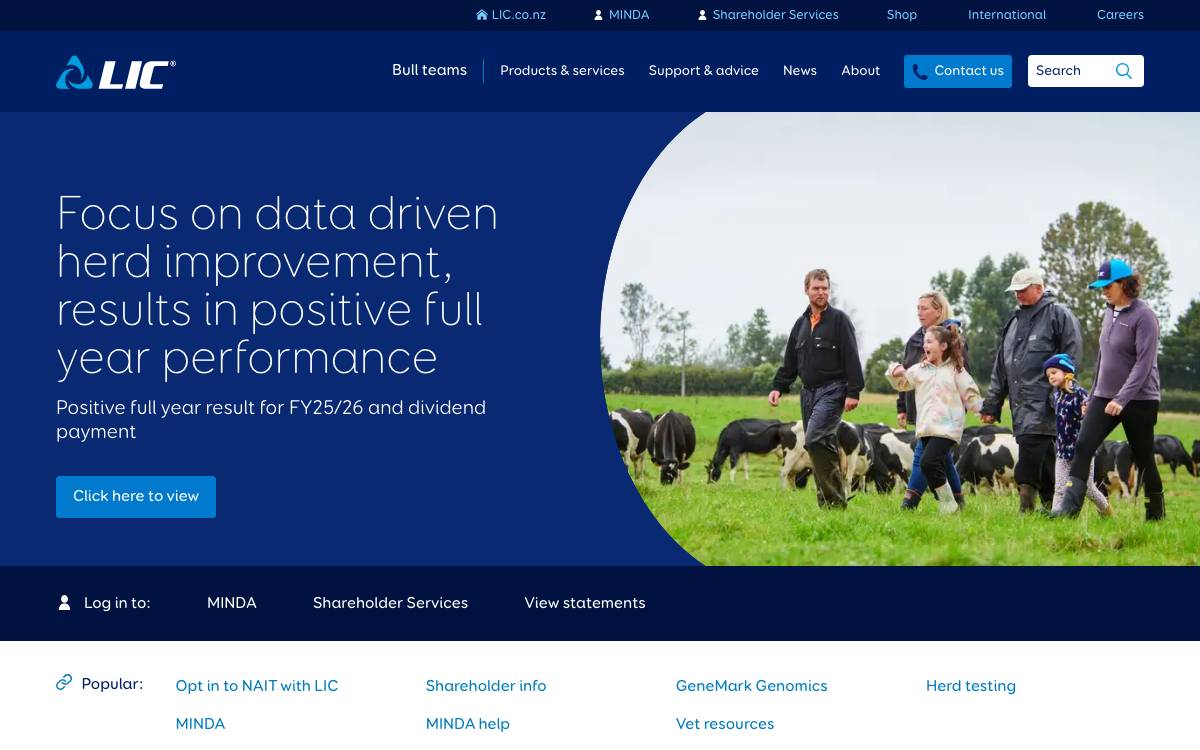 Livestock Improvement website preview