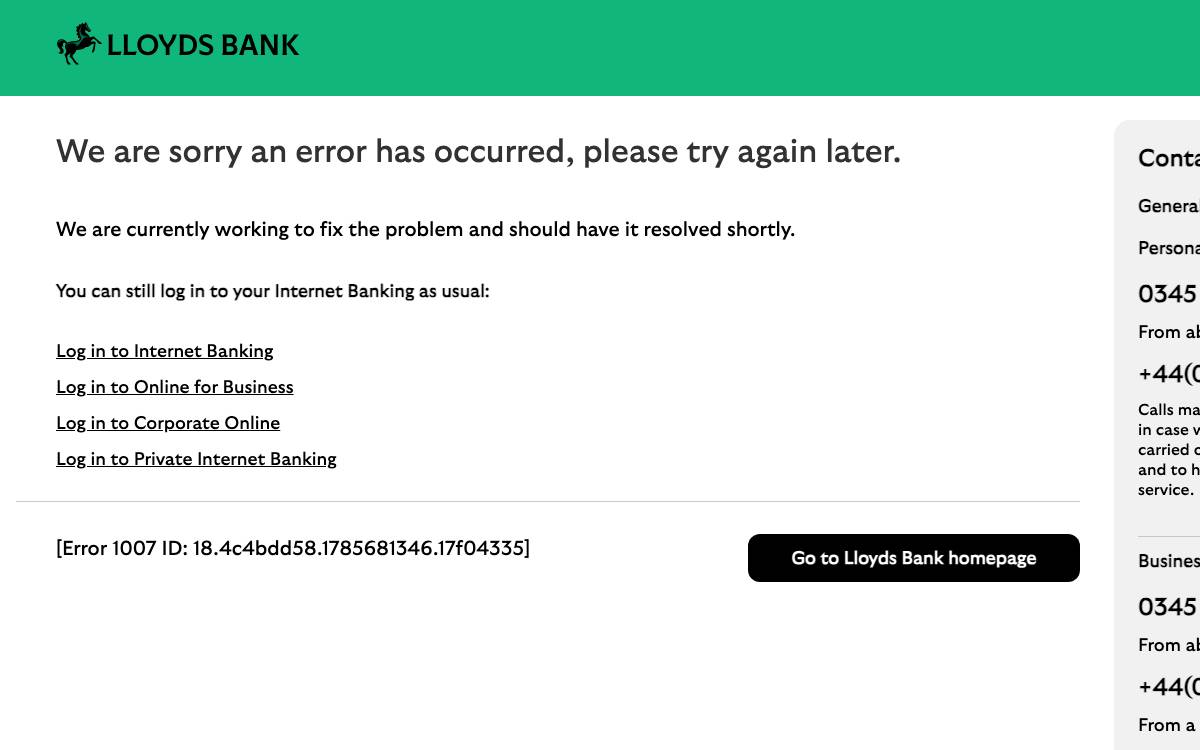 Lloyds Bank website preview