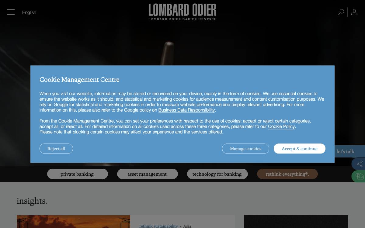 Lombard Odier website preview