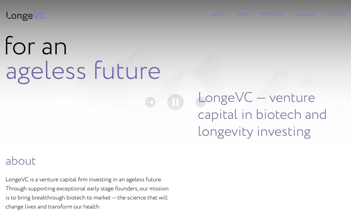 LongeVC website preview