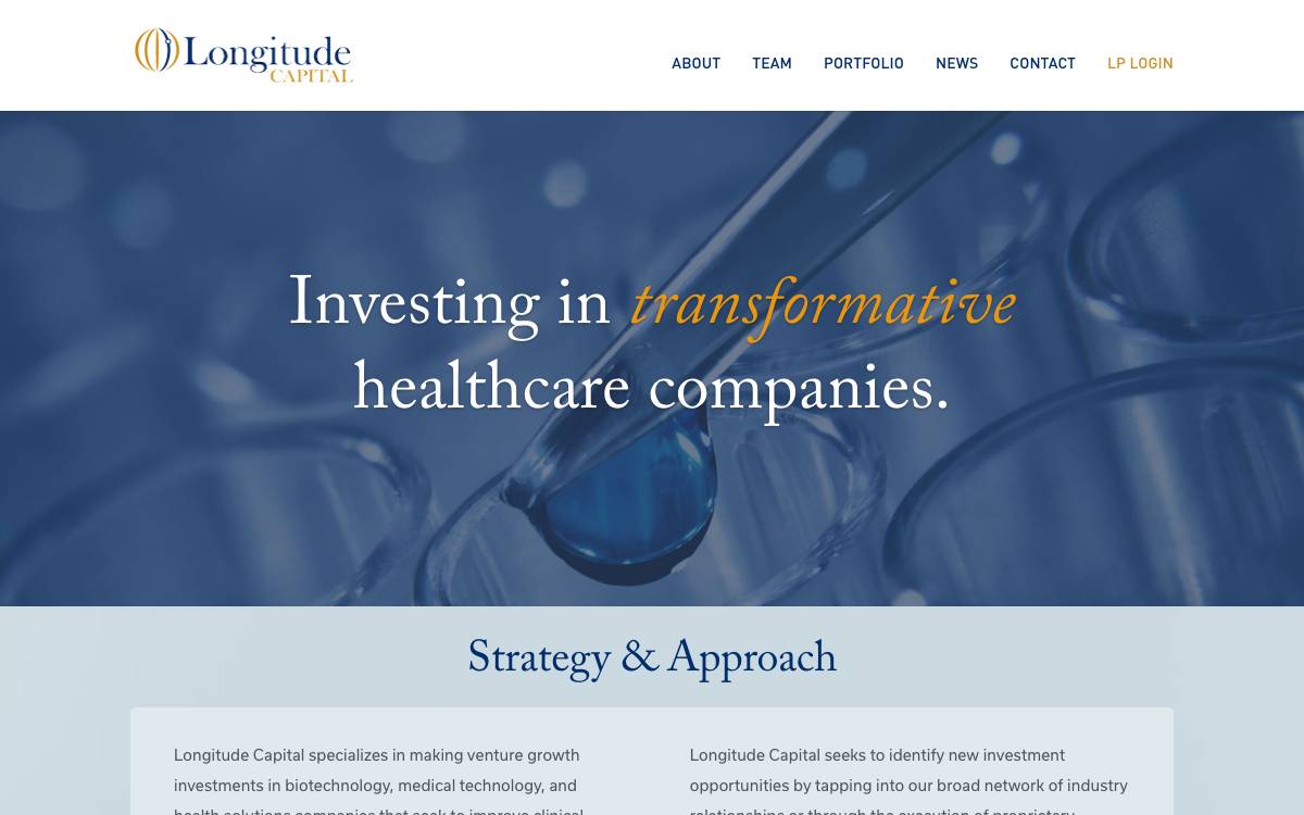 Longitude Capital website preview