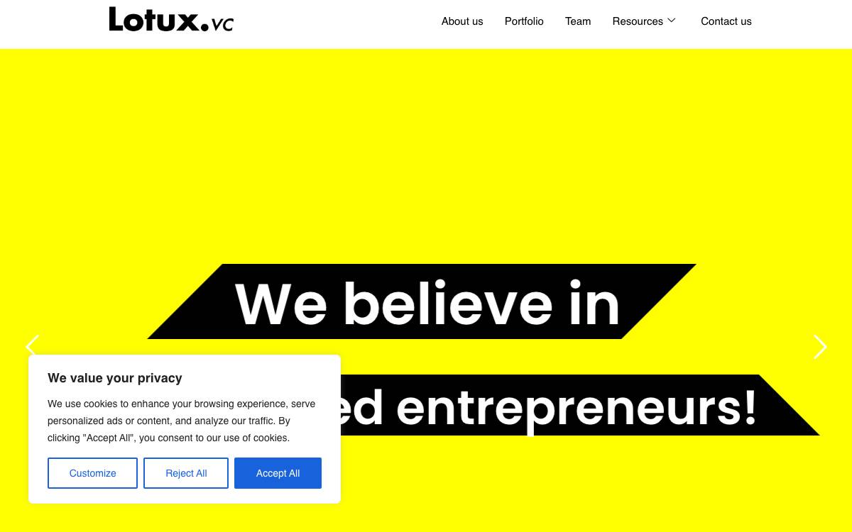 Lotux Ventures website preview