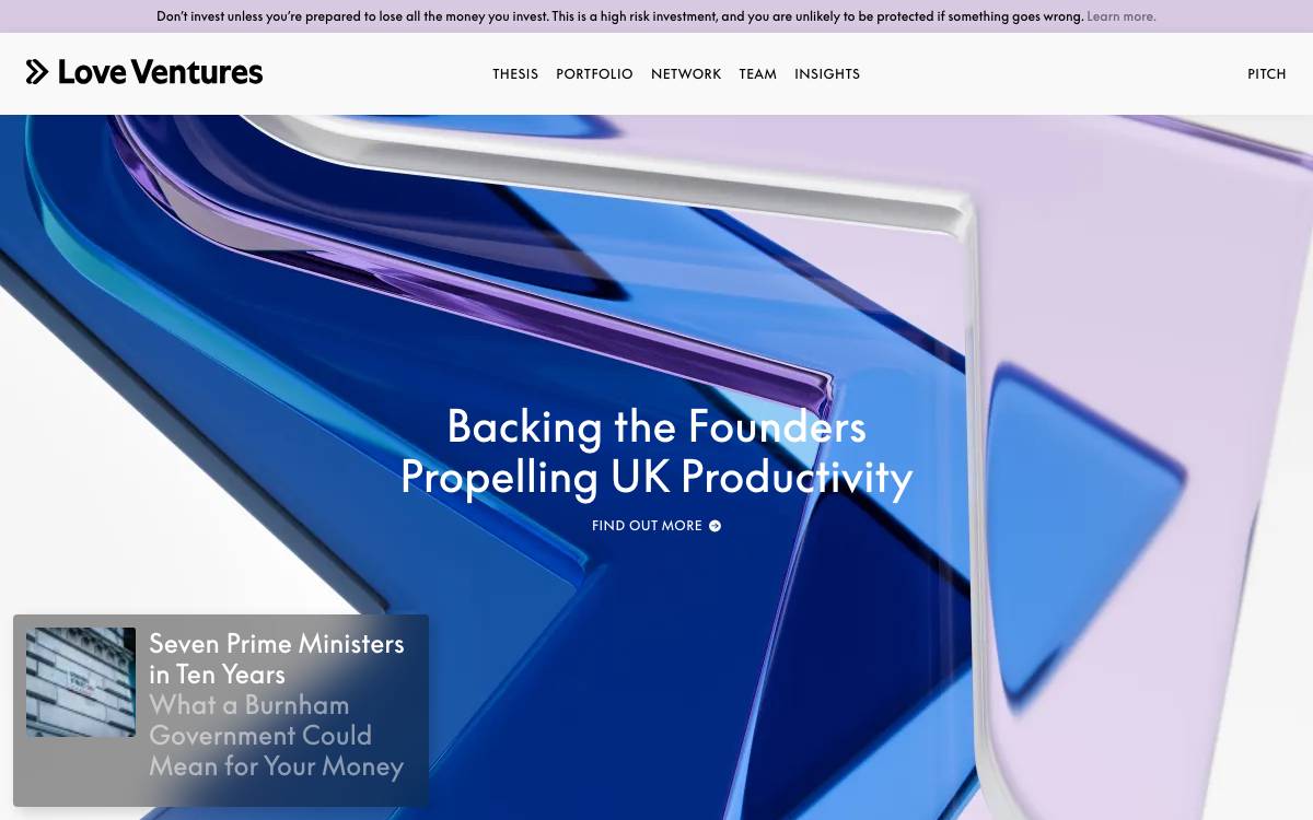 Love Ventures website preview