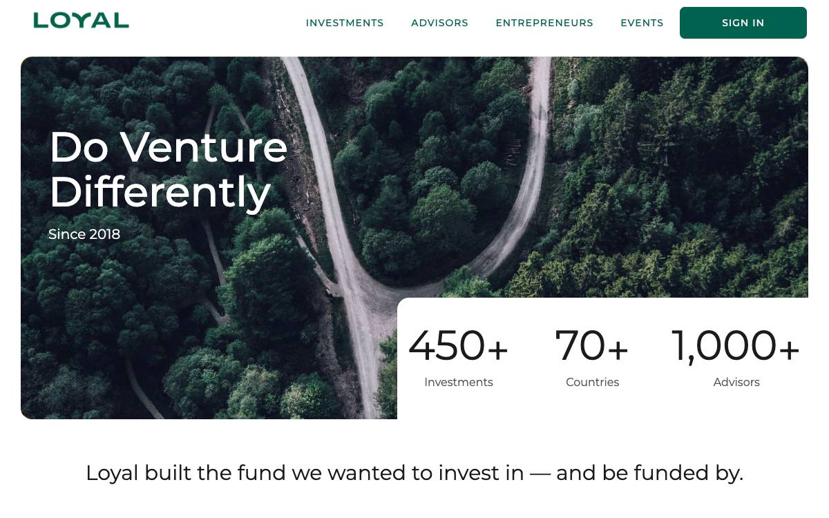 Loyal VC website preview