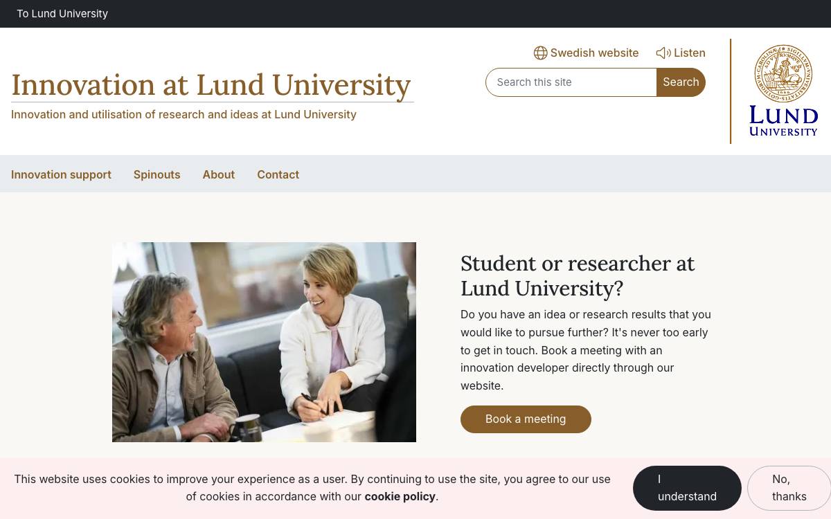 LU Innovation website preview