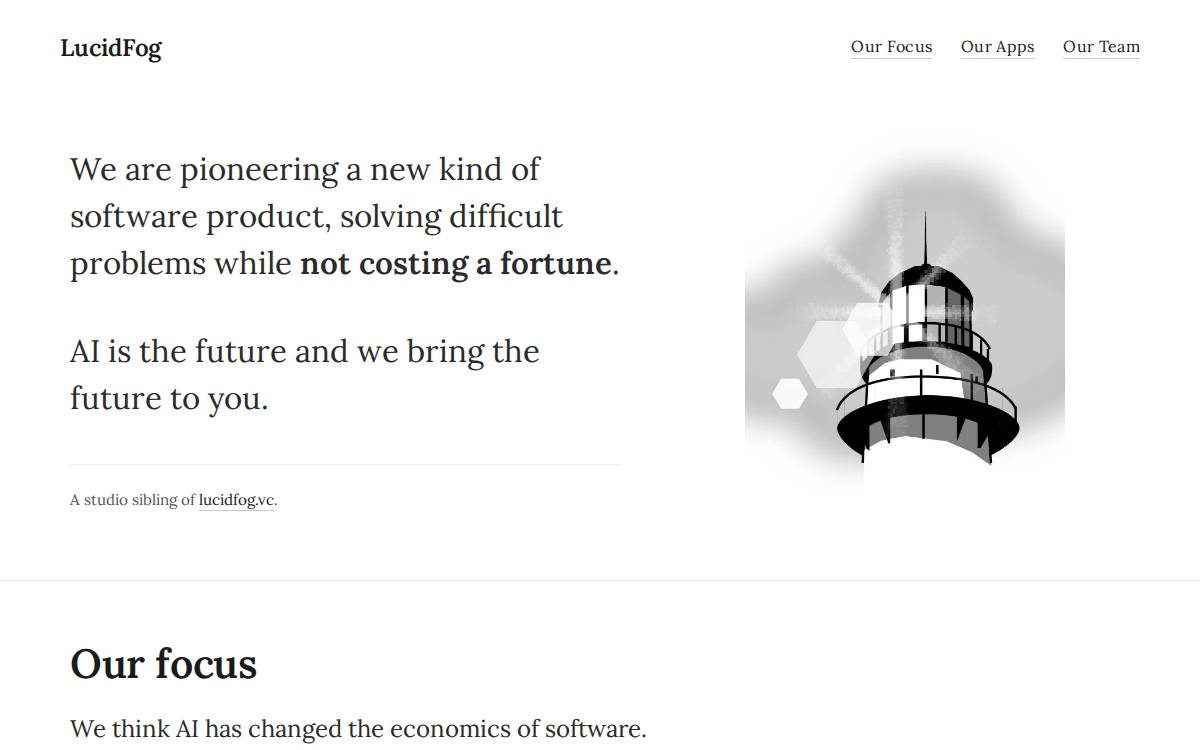 Lucid Fog website preview