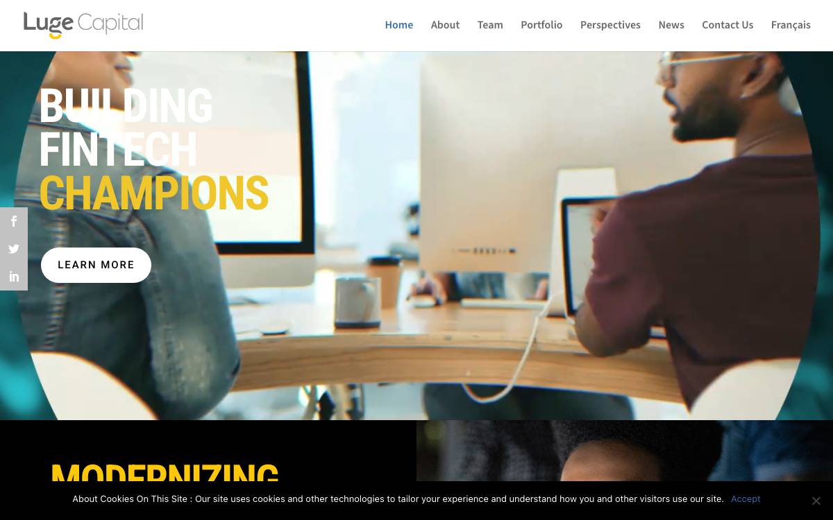 Luge Capital website preview