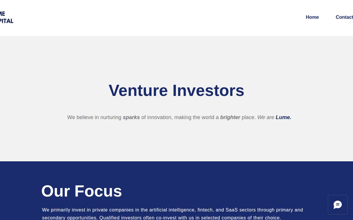 Lume Capital website preview