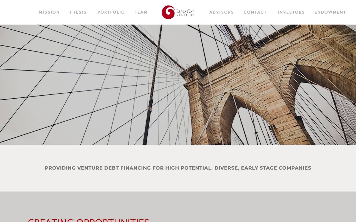 LunaCap Ventures website preview