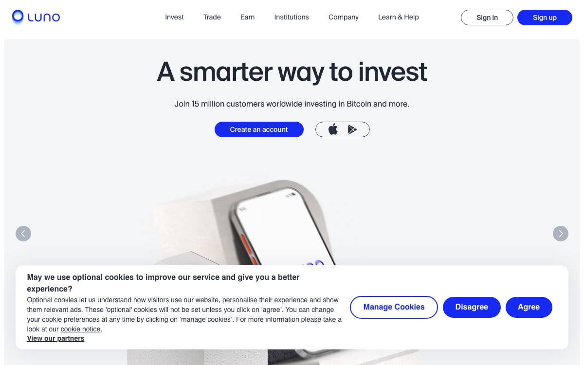 Luno website preview