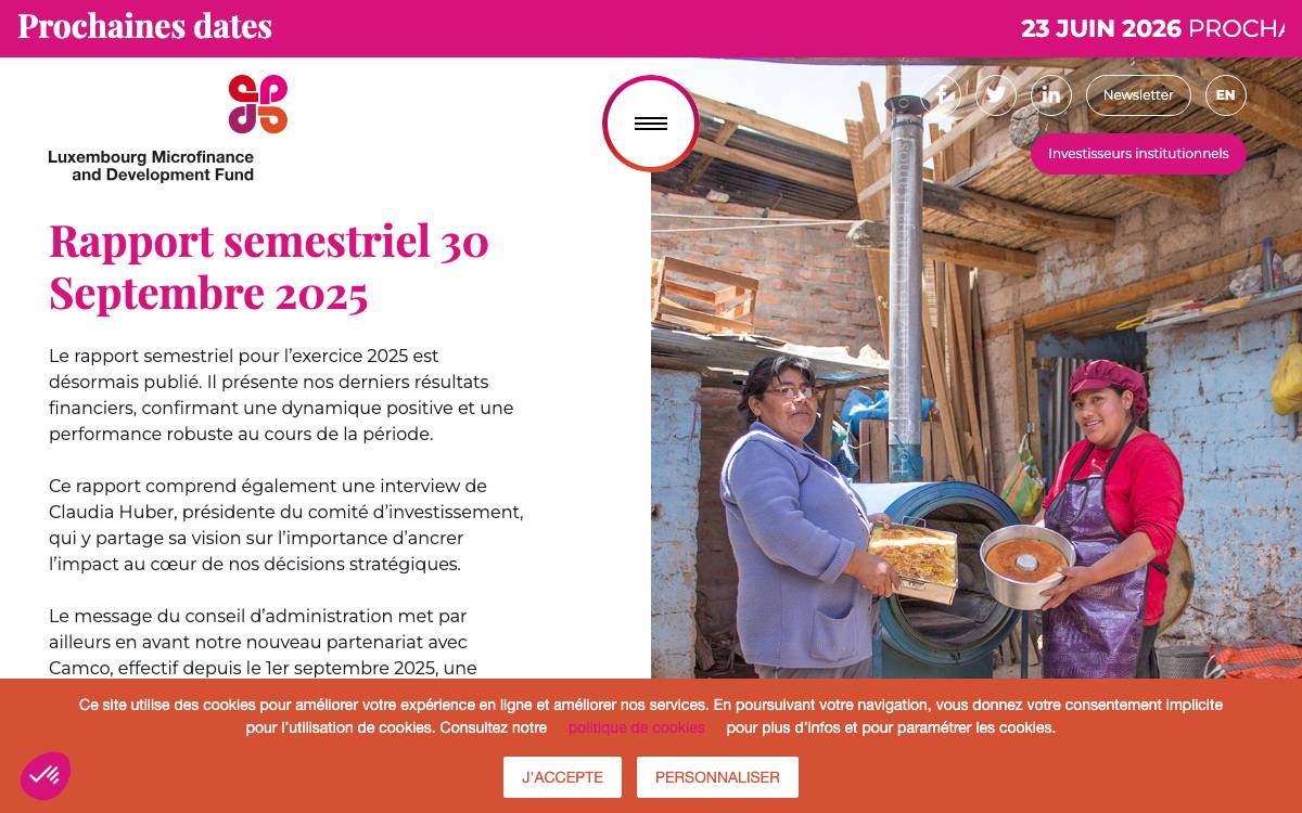 Luxembourg Microfinance and Development Fund website preview