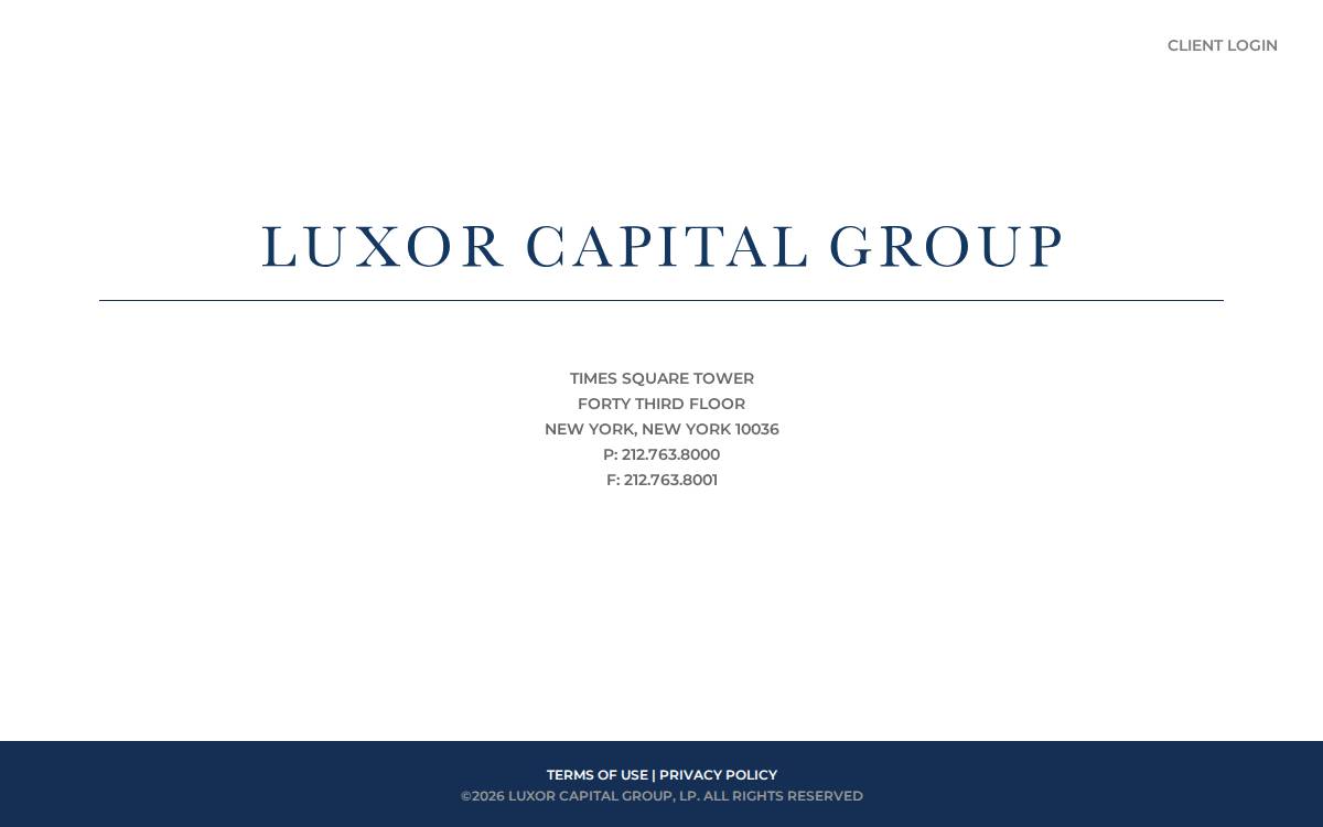 Luxor Capital Group website preview