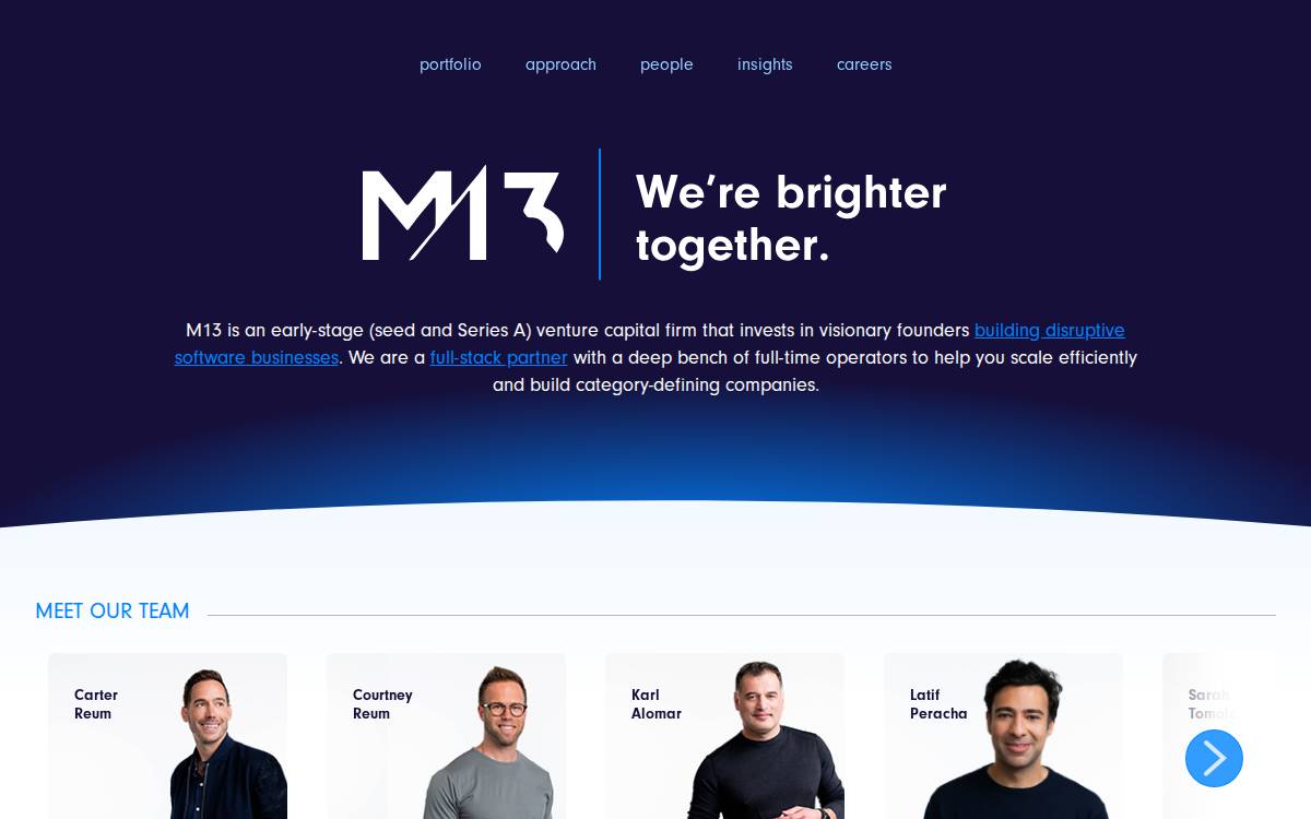 M13 website preview