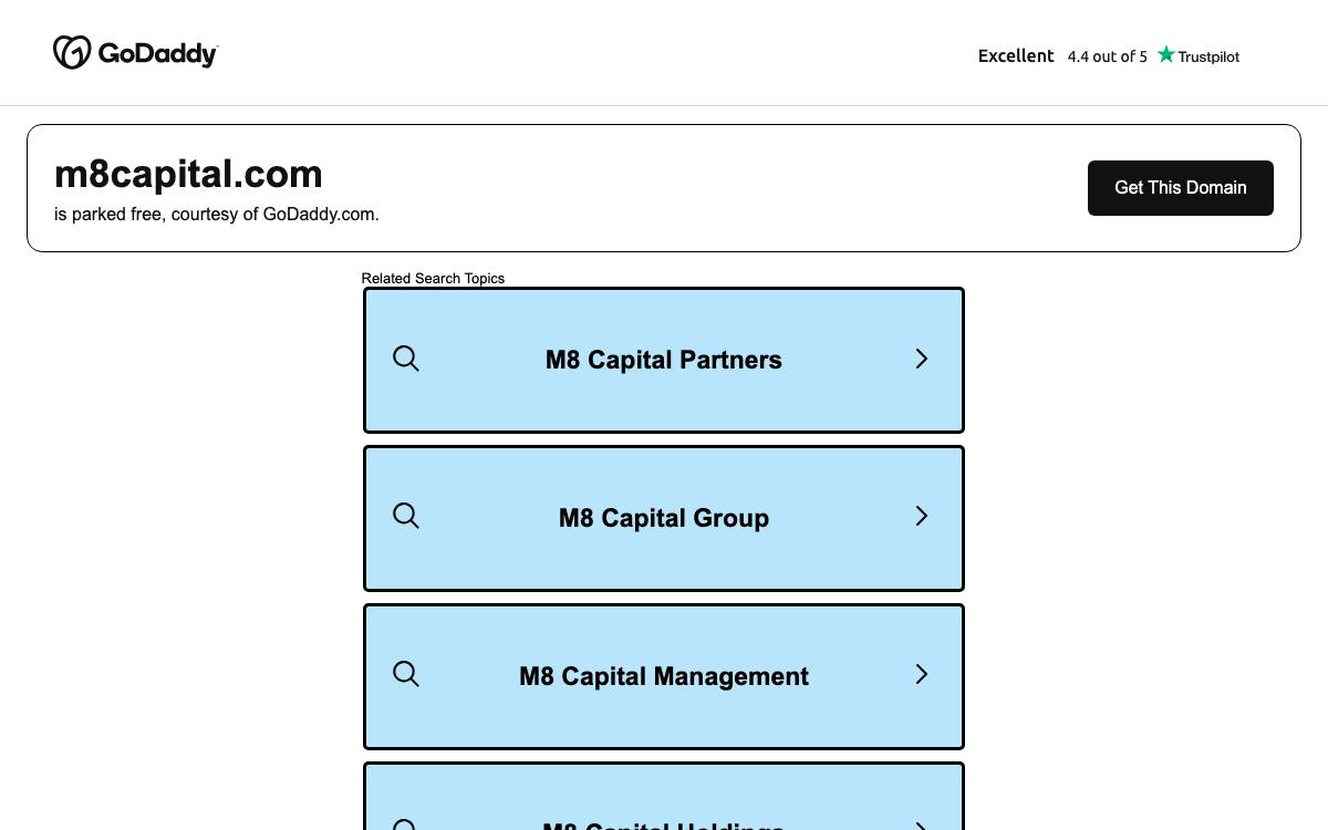 m8 Capital website preview
