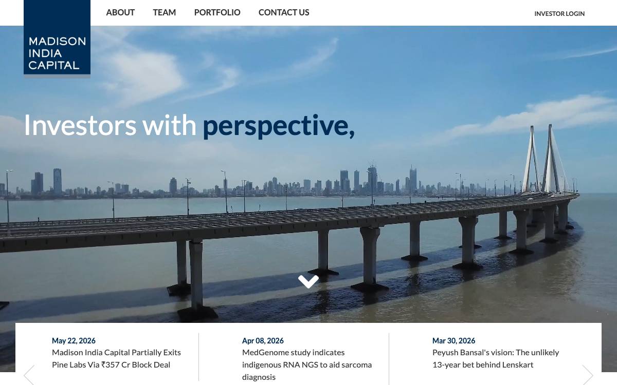 Madison India Capital Management Pte. Ltd. website preview